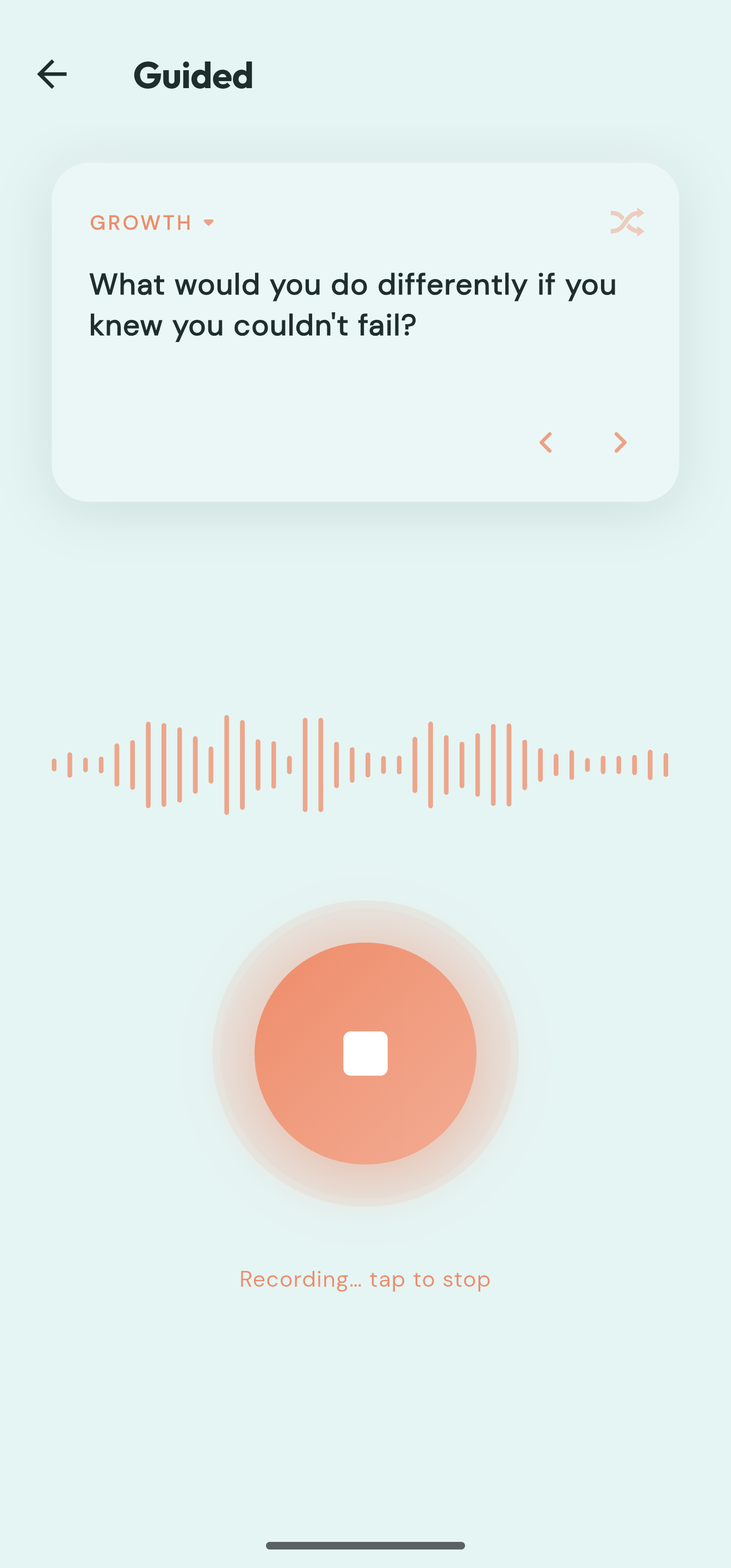 Guided prompt with one-tap voice recording