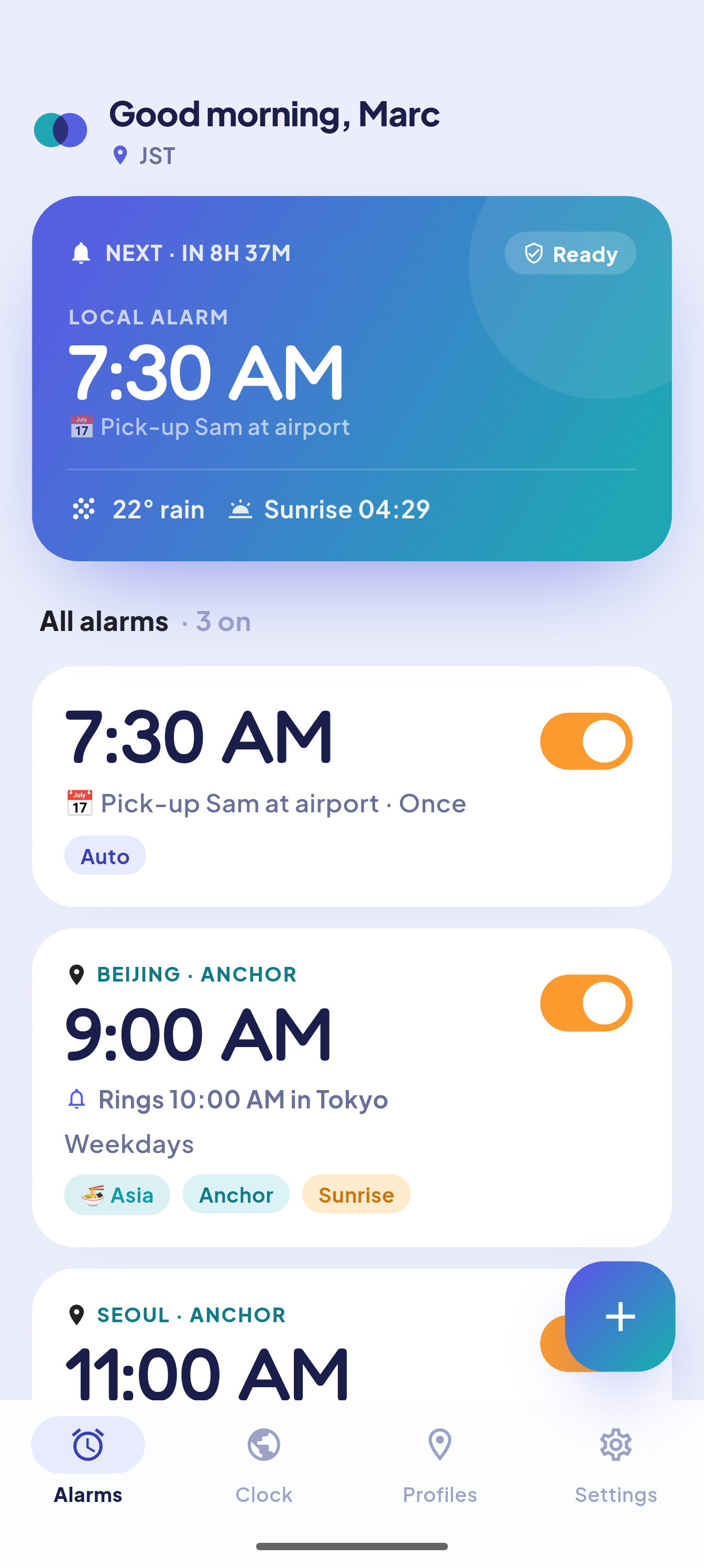 Meridian Clock app